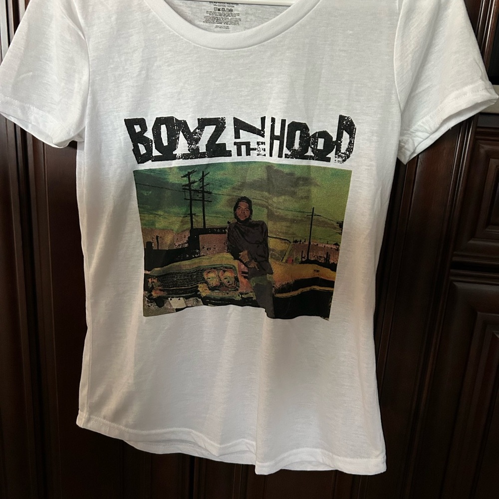 Boys N The Hood White Medium Band Tee by Philcos Publishing